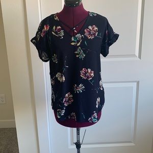 Maurices Navy Floral Blouse